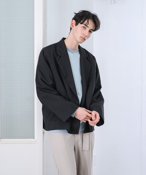YUEATE（ユエイト）の「【YUEATE×LILL】"big lapel loose jakets" ビックラペルルーズジャケット（テーラードジャケット・メンズ・ブラック/グレイッシュベージュ・MEDIUM/LARGE）」の21枚目の写真