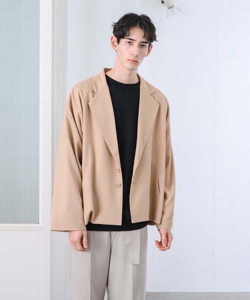 YUEATE（ユエイト）の「【YUEATE×LILL】"big lapel loose jakets" ビックラペルルーズジャケット（テーラードジャケット・メンズ・ブラック/グレイッシュベージュ・MEDIUM/LARGE）」の22枚目の写真