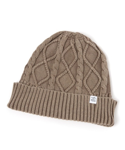 BAYFLOW（ベイフロー）の「ケーブルニットワッチ（ニットキャップ/ビーニー・メンズ・ブラック/クリアブルー/イエロー/ブラウン/グリーン/ベージュ・FREE）」の3枚目の写真