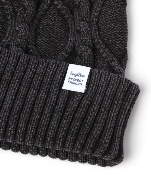 BAYFLOW（ベイフロー）の「ケーブルニットワッチ（ニットキャップ/ビーニー・メンズ・ブラック/クリアブルー/イエロー/ブラウン/グリーン/ベージュ・FREE）」の10枚目の写真