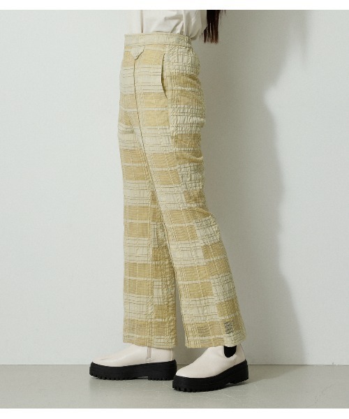 AZUL by moussy（アズールバイマウジー）の「SHEER CHECK PANTS/シアーチェックパンツ（その他パンツ・レディース・ブラック/ライトイエロー・SMALL/MEDIUM）」の15枚目の写真