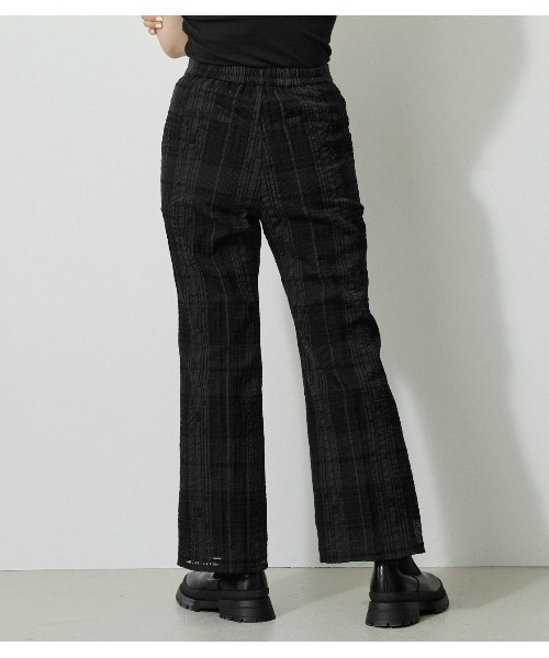 AZUL by moussy（アズールバイマウジー）の「SHEER CHECK PANTS/シアーチェックパンツ（その他パンツ・レディース・ブラック/ライトイエロー・SMALL/MEDIUM）」の7枚目の写真