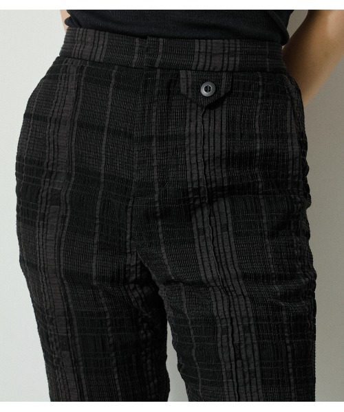 AZUL by moussy（アズールバイマウジー）の「SHEER CHECK PANTS/シアーチェックパンツ（その他パンツ・レディース・ブラック/ライトイエロー・SMALL/MEDIUM）」の8枚目の写真