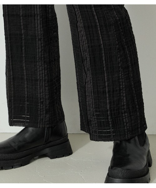 AZUL by moussy（アズールバイマウジー）の「SHEER CHECK PANTS/シアーチェックパンツ（その他パンツ・レディース・ブラック/ライトイエロー・SMALL/MEDIUM）」の10枚目の写真