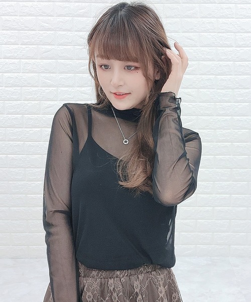 Lace Ladies（レースレディース）の「シアー ウェーブハイネック 長袖カットソー（Tシャツ/カットソー・レディース・アイボリー/ブラック・FREE）」の14枚目の写真