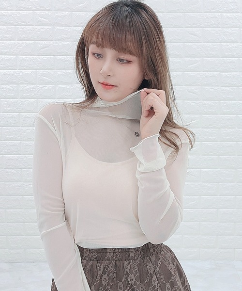 Lace Ladies（レースレディース）の「シアー ウェーブハイネック 長袖カットソー（Tシャツ/カットソー・レディース・アイボリー/ブラック・FREE）」の15枚目の写真