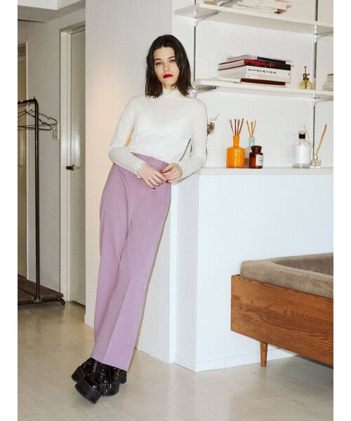 jouetie(ジュエティ)の「しぼしぼシースルーメロートップス(Tシャツ/カットソー・レディース・ブラック/オフホワイト/オレンジ/グリーン・MEDIUM)」の8枚目の写真