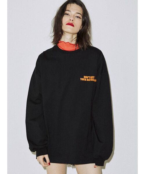 jouetie(ジュエティ)の「しぼしぼシースルーメロートップス(Tシャツ/カットソー・レディース・ブラック/オフホワイト/オレンジ/グリーン・MEDIUM)」の22枚目の写真