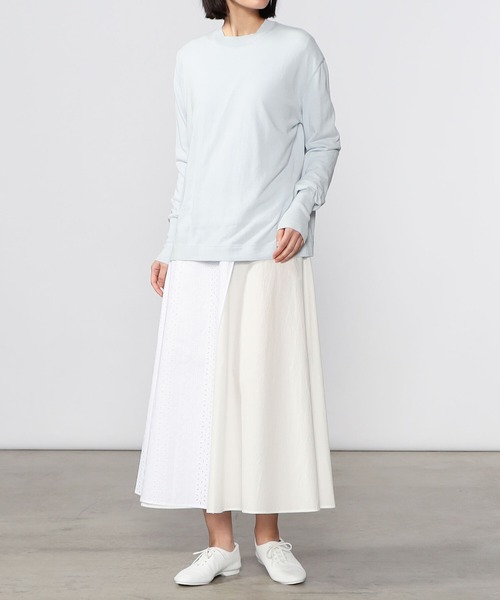 MEYAME 五分袖　ニット　ビショップ MEYAME |〈別注〉コットンニット半袖Tシャツ WOMEN