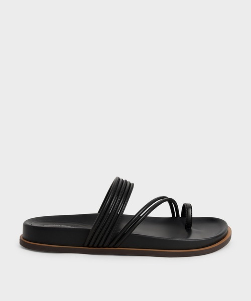 CHARLES & KEITH(チャールズ & キース)の「トウループ ストラッピーフラットサンダル / Toe Loop Strappy Flat Sandals(サンダル・レディース・ブラック/オフホワイト/ライム・22.5cm/23cm/23.5cm/24.5cm/25cm/25.5cm)」の3枚目の写真