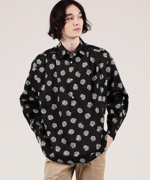 SOULEIADO（ソレイアード）の「コットンプリント レギュラーカラープルオーバーシャツ（シャツ/ブラウス・メンズ・ブラック系その他/ベージュ系その他/イエロー系その他2・FREE）」の6枚目の写真