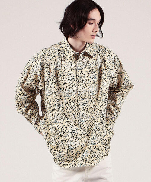 SOULEIADO（ソレイアード）の「コットンプリント レギュラーカラープルオーバーシャツ（シャツ/ブラウス・メンズ・ブラック系その他/ベージュ系その他/イエロー系その他2・FREE）」の12枚目の写真