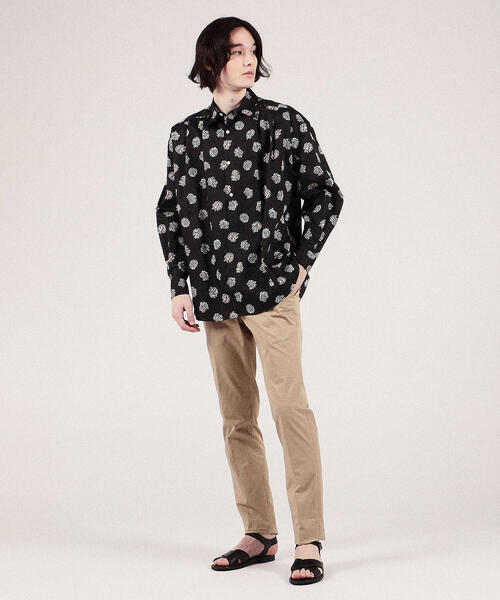 SOULEIADO（ソレイアード）の「コットンプリント レギュラーカラープルオーバーシャツ（シャツ/ブラウス・メンズ・ブラック系その他/ベージュ系その他/イエロー系その他2・FREE）」の5枚目の写真