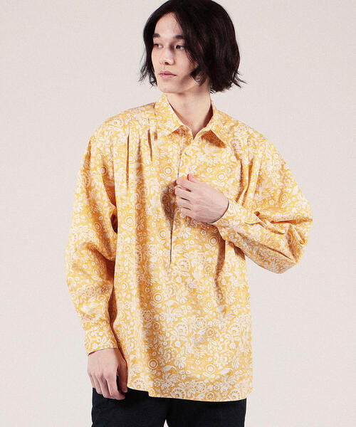 SOULEIADO（ソレイアード）の「コットンプリント レギュラーカラープルオーバーシャツ（シャツ/ブラウス・メンズ・ブラック系その他/ベージュ系その他/イエロー系その他2・FREE）」の8枚目の写真