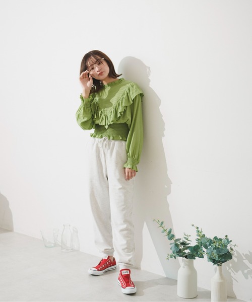 FREE'S MART（フリーズマート）の「◆スウェットジョガーパンツ（スウェットパンツ・レディース・ホワイト/ブラック/杢グレー・FREE）」の7枚目の写真