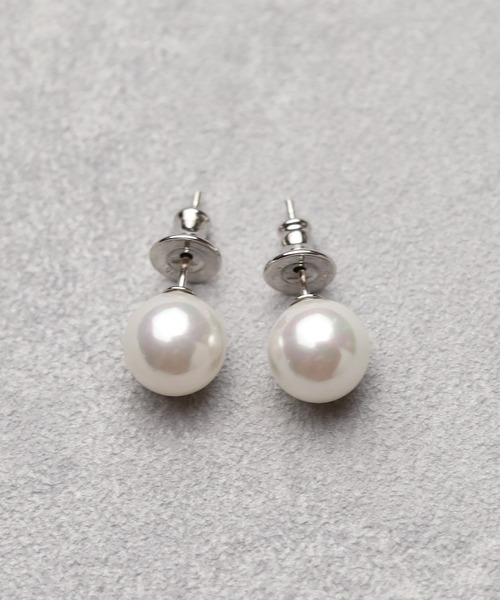 MUSES（ミューズ）の「【W】【it】【MUSES】オーバル淡水パールピアス（ピアス（両耳用）・レディース・ホワイト/ブラック/ラベンダー/ピンク・FREE）」の6枚目の写真