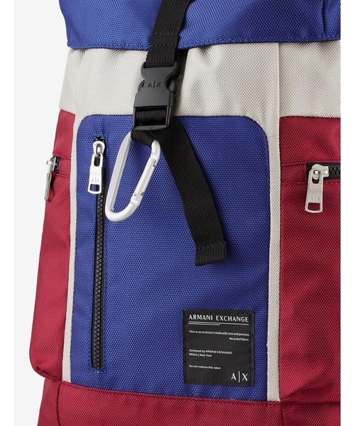 ARMANI EXCHANGE（アルマーニエクスチェンジ）の「【A|X アルマーニ エクスチェンジ】AXロゴパッチ　シングルベルトフラップ　バックパック（バックパック/リュック・メンズ・ブラック/マルチ・FREE）」の14枚目の写真