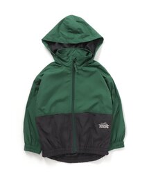 /【フード収納可】バイカラーウィンドブレーカー_撥水加工