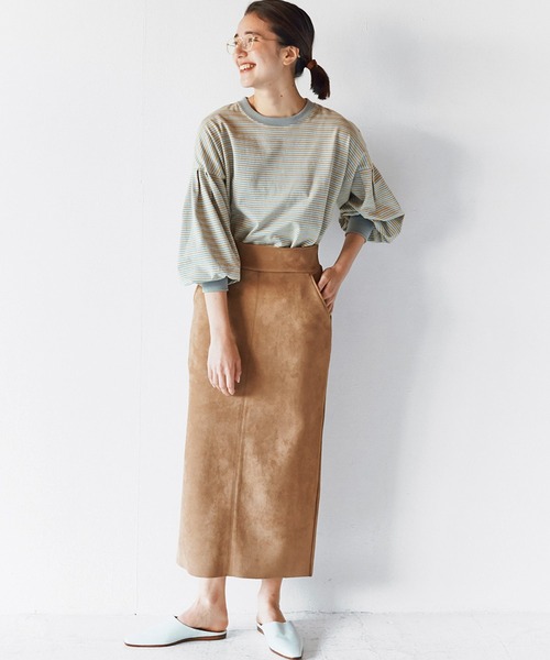 avecmoi（アヴェクモワ）の「【佐藤かなさんプロデュース】 ａｖｅｃｍｏｉマルチボーダーＴシャツ＜グレー＞（Tシャツ/カットソー・レディース・グレー系その他・MEDIUM/LARGE/X-LARGE/SMALL）」の7枚目の写真