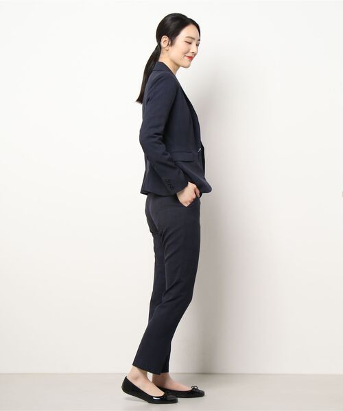 *エムエフエディトリアルレディース/m.f.editorial:Women ストレッチウォッシャブル チェック柄 1ボタンジャケット+パンツ ビジネスセットアップスーツ *エムエフエディトリアルレディース/m.f.editorial:Women ストレッチウォッシャブル チェック柄 1ボタンジャケット+パンツ ビジネスセットアップスーツ