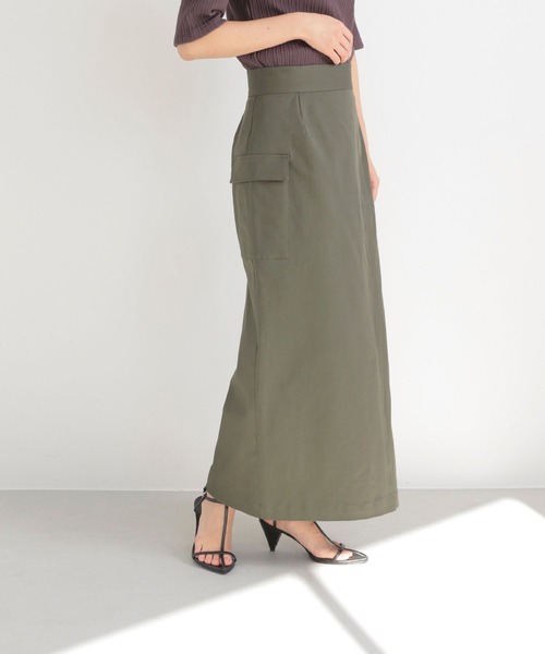 LEPSIM（レプシィム）の「【FOR I SERIES】ストレッチナロースカート　276110（スカート・レディース・チャコールグレー/カーキ・SMALL/X-SMALL）」の2枚目の写真