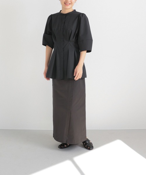 LEPSIM（レプシィム）の「【FOR I SERIES】ストレッチナロースカート　276110（スカート・レディース・チャコールグレー/カーキ・SMALL/X-SMALL）」の3枚目の写真