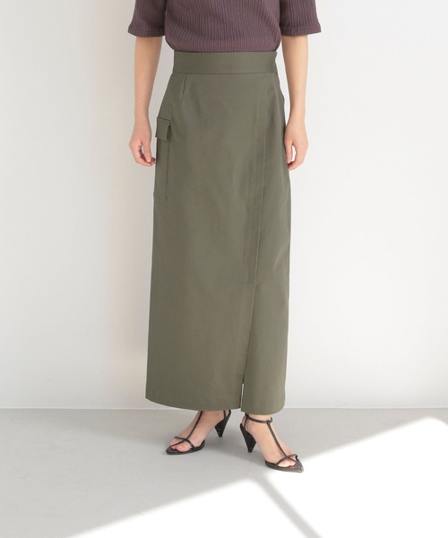 LEPSIM（レプシィム）の「【FOR I SERIES】ストレッチナロースカート　276110（スカート・レディース・チャコールグレー/カーキ・SMALL/X-SMALL）」の4枚目の写真