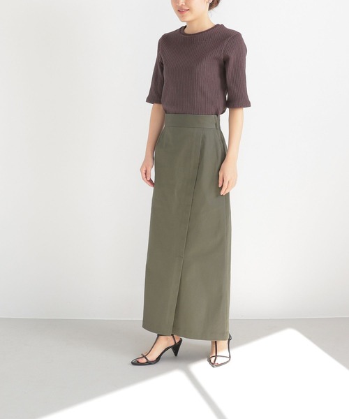 LEPSIM（レプシィム）の「【FOR I SERIES】ストレッチナロースカート　276110（スカート・レディース・チャコールグレー/カーキ・SMALL/X-SMALL）」の5枚目の写真