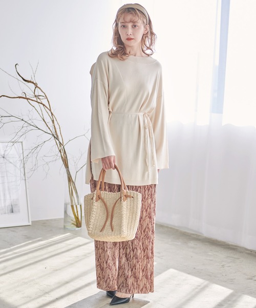 Dita（ディータ）の「《長さ自由自在!カット可能◎》デザインプリーツリラックスパンツ（その他パンツ・レディース・ブラック/レンガ・M/L）」の10枚目の写真