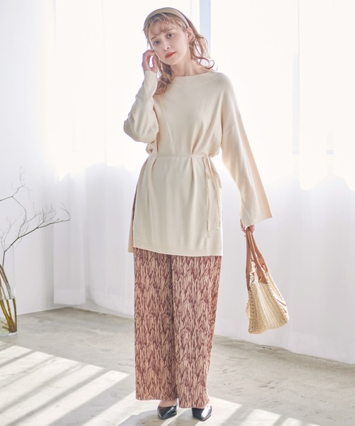 Dita（ディータ）の「《長さ自由自在!カット可能◎》デザインプリーツリラックスパンツ（その他パンツ・レディース・ブラック/レンガ・M/L）」の11枚目の写真
