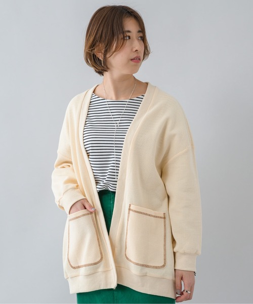 KATHARINE ROSS(キャサリンロス)の「【KATHARINE ROSS】ワッフルオーバーカーディガン(カーディガン/ボレロ・レディース・イエロー/チャコールグレー/アイボリー・MEDIUM)」の11枚目の写真