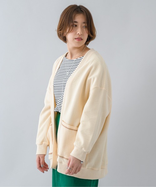 KATHARINE ROSS(キャサリンロス)の「【KATHARINE ROSS】ワッフルオーバーカーディガン(カーディガン/ボレロ・レディース・イエロー/チャコールグレー/アイボリー・MEDIUM)」の12枚目の写真