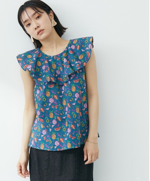 Sugar spoon(シュガースプーン)の「■SS LIBERTYptピエトラデュラ ブラウス(シャツ/ブラウス・レディース・ブラック/グリーン・FREE)」の1枚目の写真