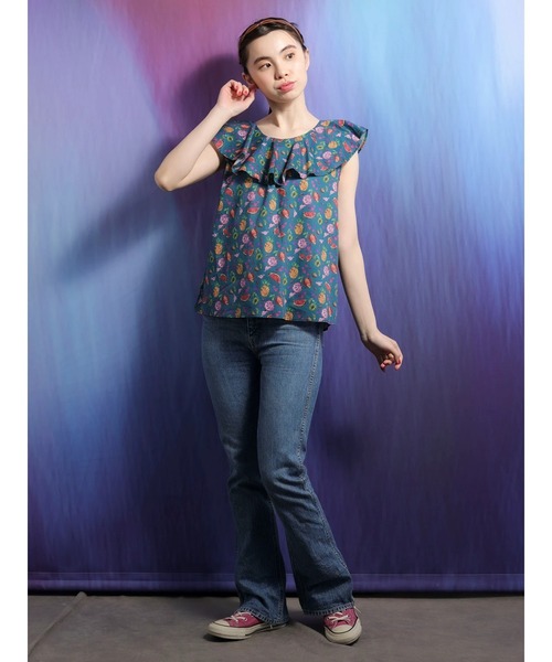 Sugar spoon(シュガースプーン)の「■SS LIBERTYptピエトラデュラ ブラウス(シャツ/ブラウス・レディース・ブラック/グリーン・FREE)」の5枚目の写真