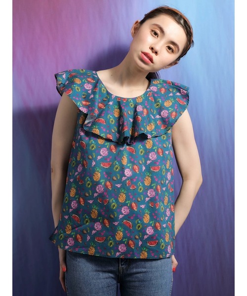 Sugar spoon(シュガースプーン)の「■SS LIBERTYptピエトラデュラ ブラウス(シャツ/ブラウス・レディース・ブラック/グリーン・FREE)」の6枚目の写真