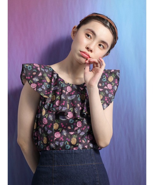 Sugar spoon(シュガースプーン)の「■SS LIBERTYptピエトラデュラ ブラウス(シャツ/ブラウス・レディース・ブラック/グリーン・FREE)」の9枚目の写真