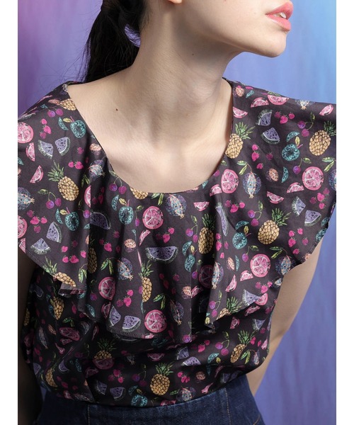 Sugar spoon(シュガースプーン)の「■SS LIBERTYptピエトラデュラ ブラウス(シャツ/ブラウス・レディース・ブラック/グリーン・FREE)」の10枚目の写真