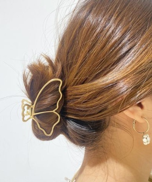 flower(フラワー)の「グロスバタフライクリップ(バレッタ/ヘアクリップ・レディース・ゴールド・FREE)」の12枚目の写真