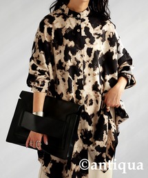 水彩柄ワイドシャツ