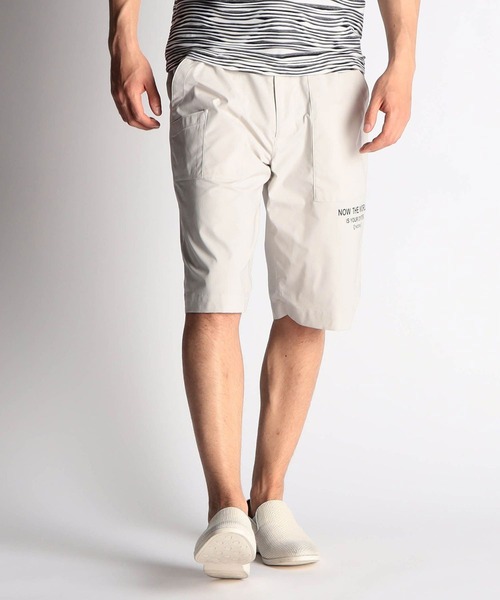 NICOLE CLUB FOR MEN(ニコルクラブフォーメン)の「ベイカーハーフパンツ(デニムパンツ・メンズ・ブラック/オフホワイト/ライトベージュ・MEDIUM/SMALL/LARGE/X-LARGE)」の3枚目の写真