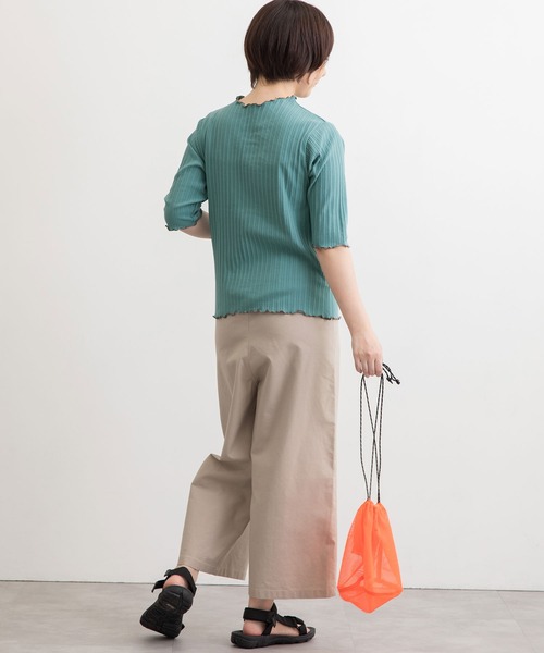 POU DOU DOU（プードゥドゥ）の「変則テレコ配色メローTee（Tシャツ/カットソー・レディース・ブラウン/ターコイズブルー/イエロー/アイボリー/ダークグレー・3）」の19枚目の写真