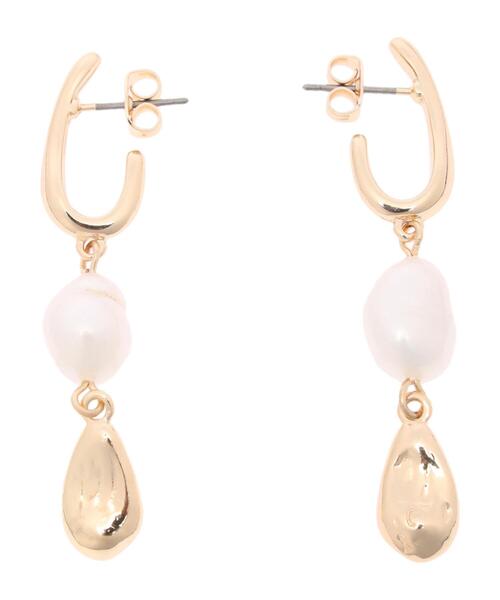 AMERICAN HOLIC（アメリカンホリック）の「変形メタル&ウォーターパールピアス（ピアス（両耳用）・レディース・ゴールド・FREE）」の7枚目の写真