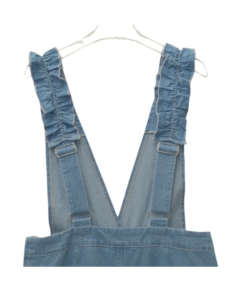 DOLLUPOOPS（ドールアップウップス）の「フリルデニムロンパース（サロペット/オーバーオール・レディース・ネイビー/サックスブルー・38）」の11枚目の写真