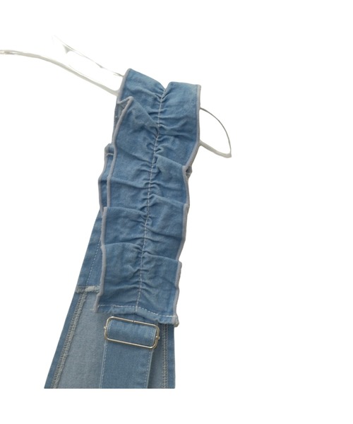 DOLLUPOOPS（ドールアップウップス）の「フリルデニムロンパース（サロペット/オーバーオール・レディース・ネイビー/サックスブルー・38）」の9枚目の写真