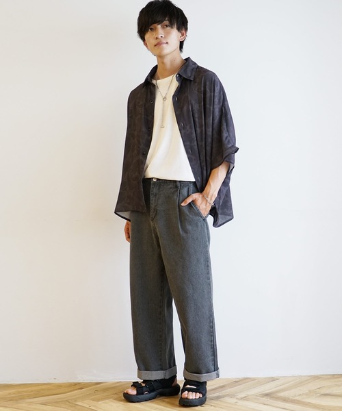 MinoriTY（マイノリティ）の「【MinoriTY】ロールアップワイドデニムパンツ バギーパンツ ストレートデニムパンツ ワイドパンツ メンズ オーバーサイズ スラックスデニム テーパードデニム バギーデニム ストレートパンツ（デニムパンツ・メンズ・インディゴブルー/ブルー/ブラック/グレー/キナリ・S/M/L）」の17枚目の写真