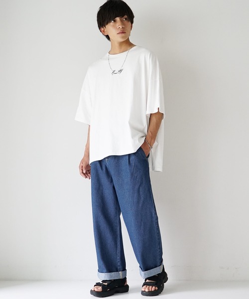 MinoriTY（マイノリティ）の「【MinoriTY】ロールアップワイドデニムパンツ バギーパンツ ストレートデニムパンツ ワイドパンツ メンズ オーバーサイズ スラックスデニム テーパードデニム バギーデニム ストレートパンツ（デニムパンツ・メンズ・インディゴブルー/ブルー/ブラック/グレー/キナリ・S/M/L）」の22枚目の写真