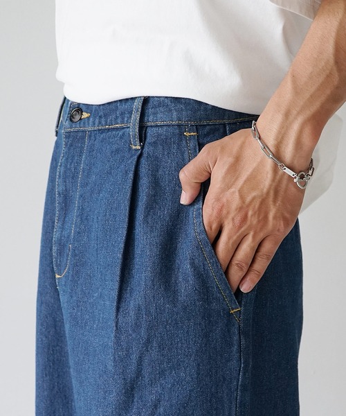 MinoriTY（マイノリティ）の「【MinoriTY】ロールアップワイドデニムパンツ バギーパンツ ストレートデニムパンツ ワイドパンツ メンズ オーバーサイズ スラックスデニム テーパードデニム バギーデニム ストレートパンツ（デニムパンツ・メンズ・インディゴブルー/ブルー/キナリ/ブラック/グレー・M/L/S）」の16枚目の写真
