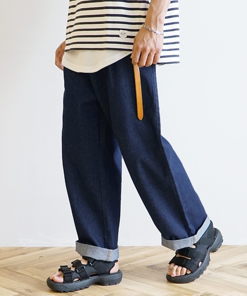 MinoriTY（マイノリティ）の「【MinoriTY】ロールアップワイドデニムパンツ バギーパンツ ストレートデニムパンツ ワイドパンツ メンズ オーバーサイズ スラックスデニム テーパードデニム バギーデニム ストレートパンツ（デニムパンツ・メンズ・インディゴブルー/ブルー/ブラック/グレー/キナリ・S/M/L）」の18枚目の写真