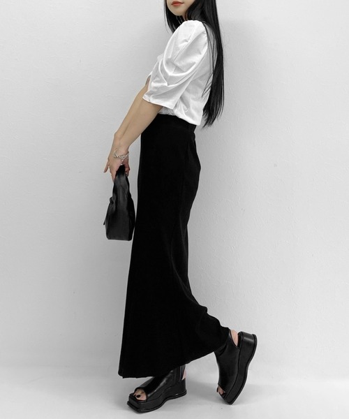 LVEU.（ラブユ.）の「Short sleeve puff T-shirt / ショートスリーブパフTシャツ（Tシャツ/カットソー・レディース・ホワイト/ブラック・FREE）」の18枚目の写真