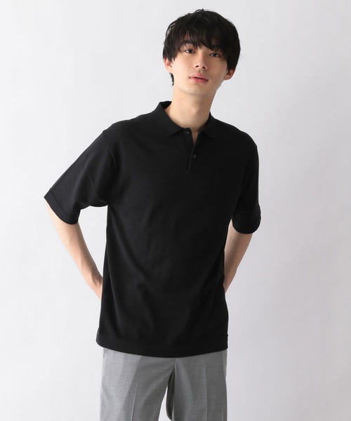 GLOBAL WORK(グローバルワーク)の「爽快リネンニットポロ/269534(その他トップス・メンズ・ネイビー/ホワイト・LARGE/MEDIUM)」の2枚目の写真